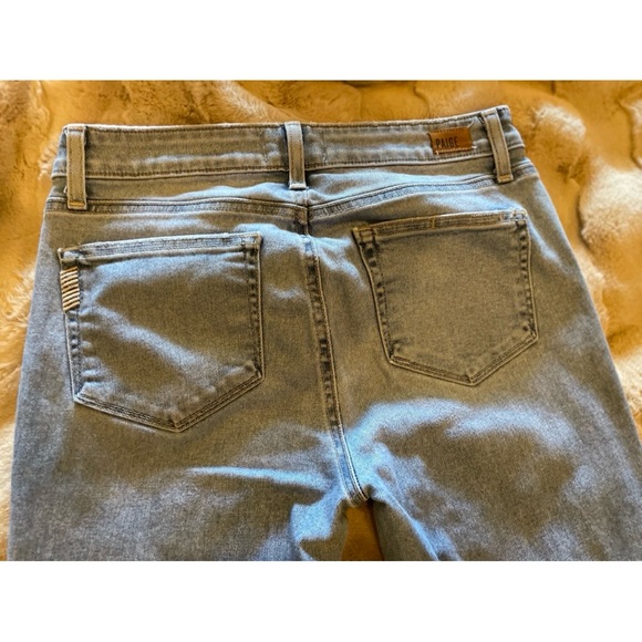 Paige Verdugo Crop Light Wash Distressed Jeans Size 29 - Picture 3 of 8